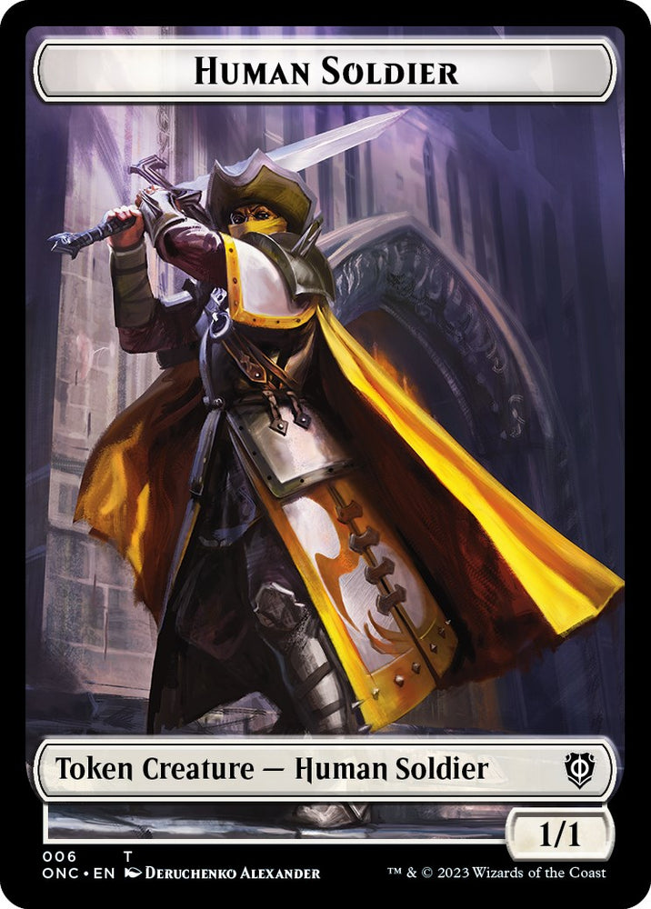 Human Soldier // Elephant Double-Sided Token [Phyrexia: All Will Be One Commander]