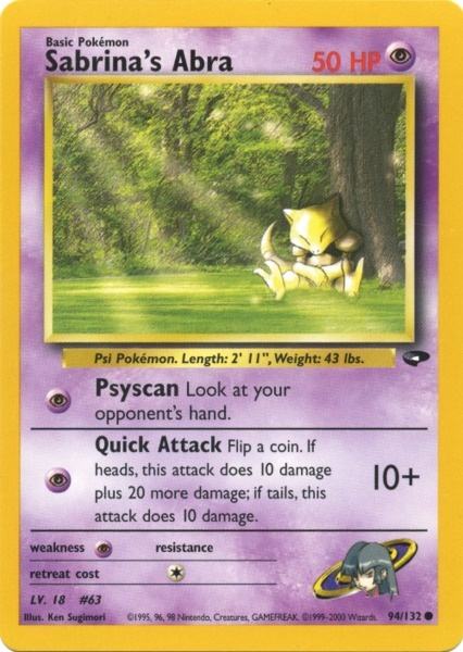 Sabrina's Abra (94/132) [Gym Challenge]