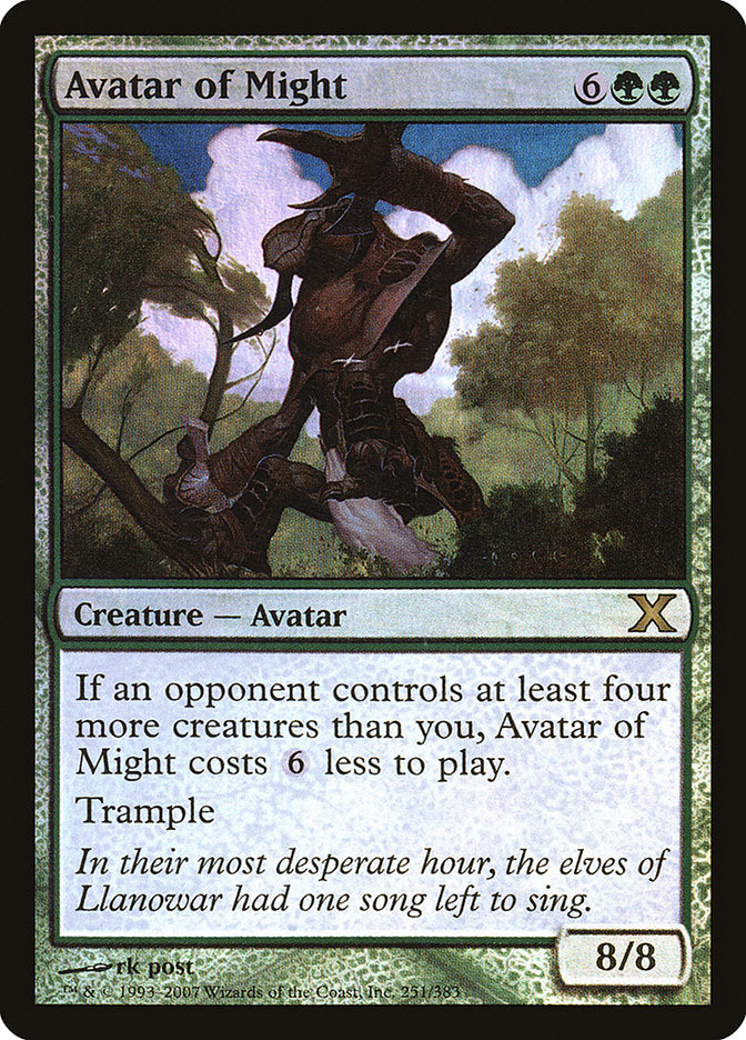 Avatar of Might (Premium Foil) [Tenth Edition] (10E 251)