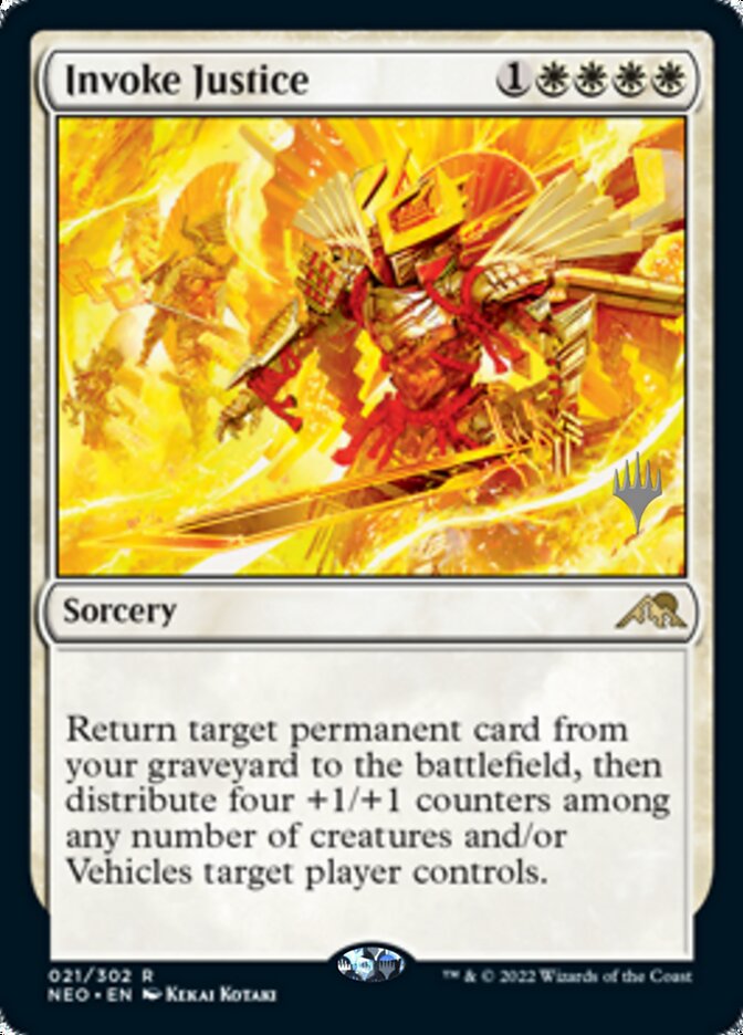 Invoke Justice (Promo Pack) [Kamigawa: Neon Dynasty Promos] (PNEO 21)