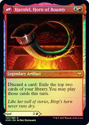 Birgi, God of Storytelling // Harnfel, Horn of Bounty  [Kaldheim Prerelease Promos] (PKHM 123)