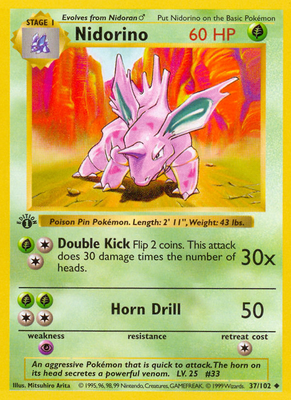 Nidorino (37/102) [Base Set 1st Edition]