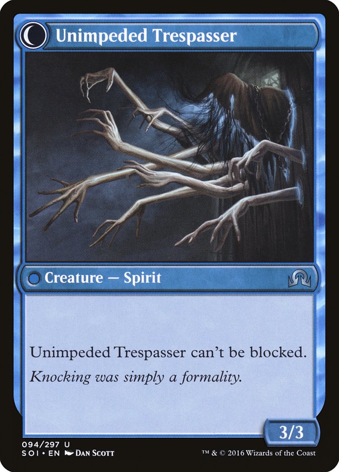 Uninvited Geist // Unimpeded Trespasser [Shadows over Innistrad] (SOI 94)