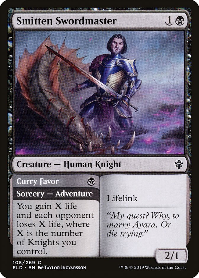 Smitten Swordmaster // Curry Favor [Throne of Eldraine] (ELD 105)