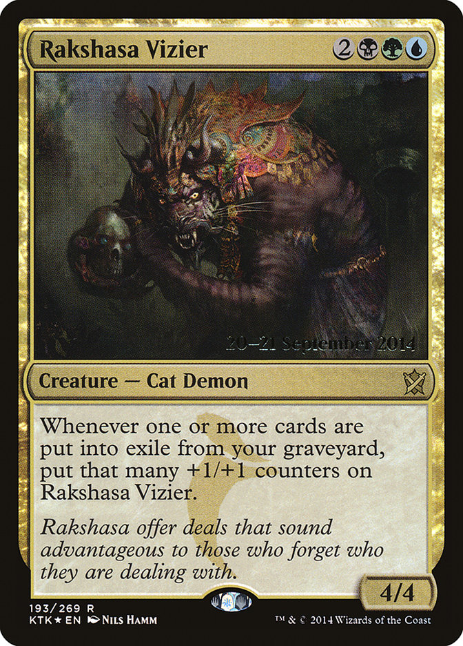 Rakshasa Vizier  (Prerelease) [Khans of Tarkir Prerelease Promos] (PKTK 193S)