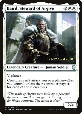 Baird, Steward of Argive  (Prerelease) [Dominaria Prerelease Promos] (PDOM 4S)