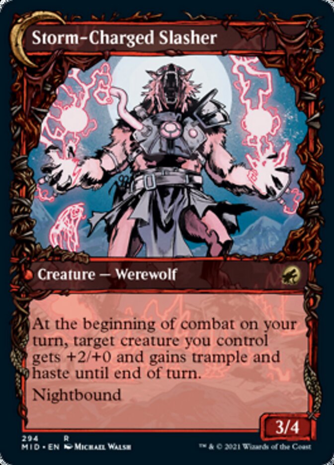 Reckless Stormseeker // Storm-Charged Slasher (Showcase Equinox) [Innistrad: Midnight Hunt] (MID 294)