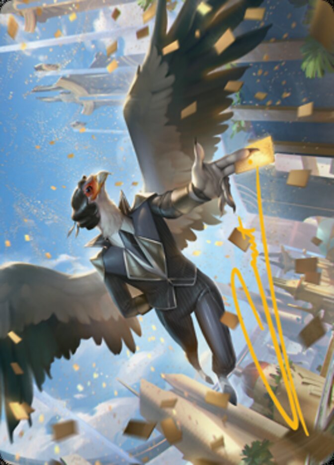 Skyboon Evangelist Art Card (Gold-Stamped Signature) [Streets of New Capenna Art Series] (ASNC 51)