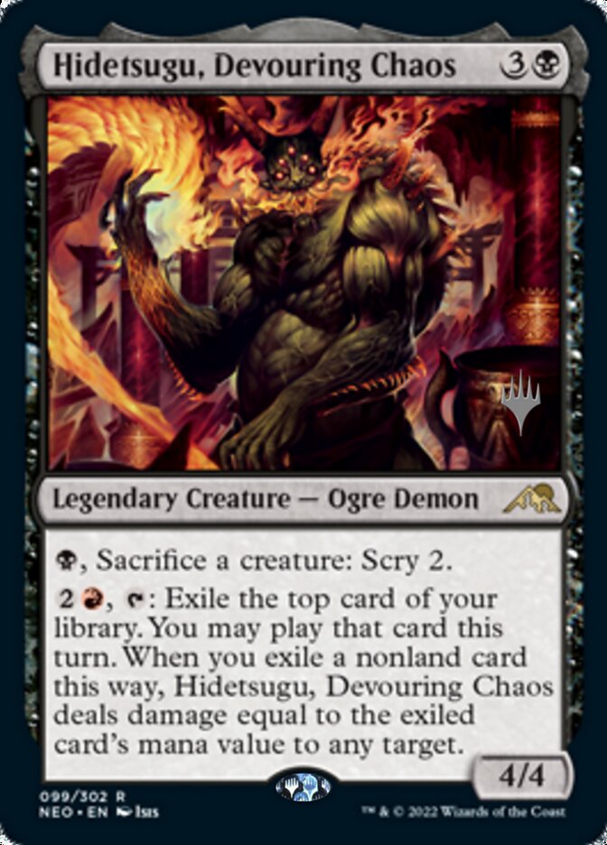Hidetsugu, Devouring Chaos (Promo Pack) [Kamigawa: Neon Dynasty Promos] (PNEO 99)