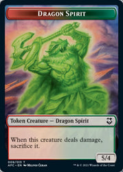 Beast // Dragon Spirit Double-sided Token [Dungeons & Dragons: Adventures in the Forgotten Realms Commander Tokens] (TAFC 7)