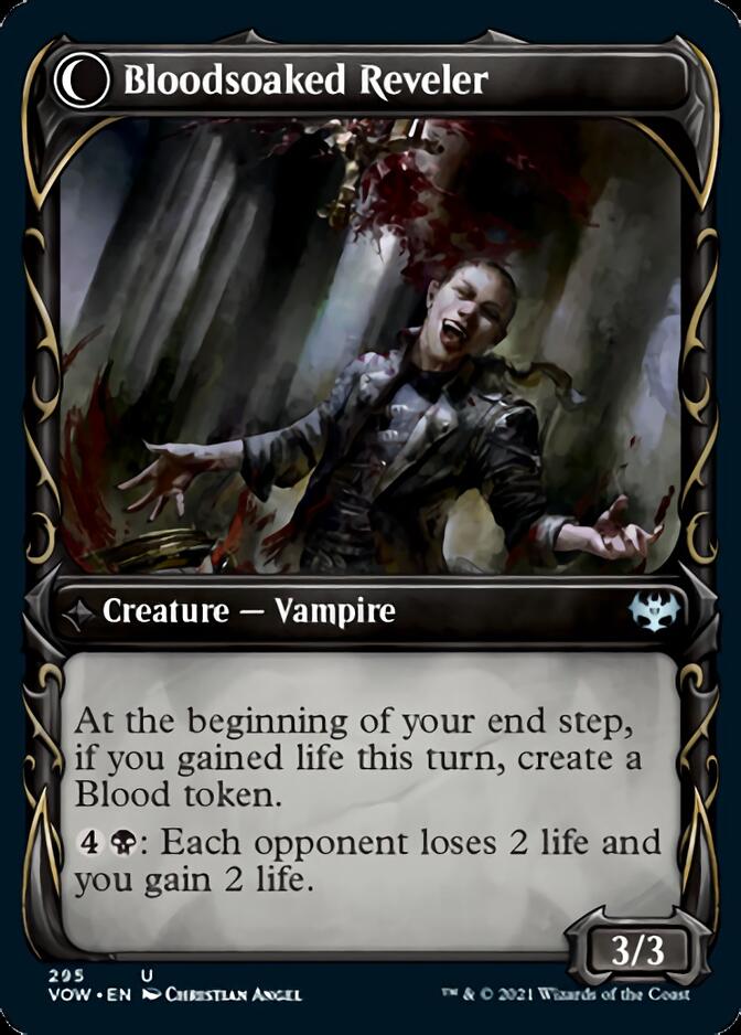 Restless Bloodseeker // Bloodsoaked Reveler (Showcase Fang Frame) [Innistrad: Crimson Vow] (VOW 295)