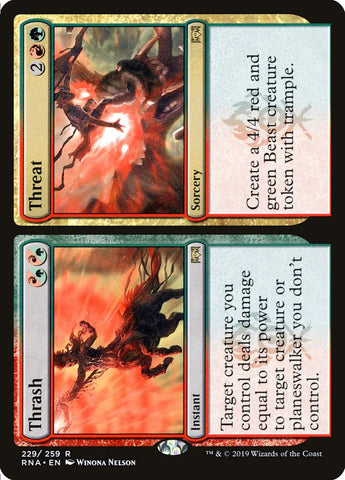 Thrash // Threat [Ravnica Allegiance] (RNA 229)