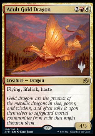 Adult Gold Dragon (Promo Pack) [Dungeons & Dragons: Adventures in the Forgotten Realms Promos] (PAFR 216)