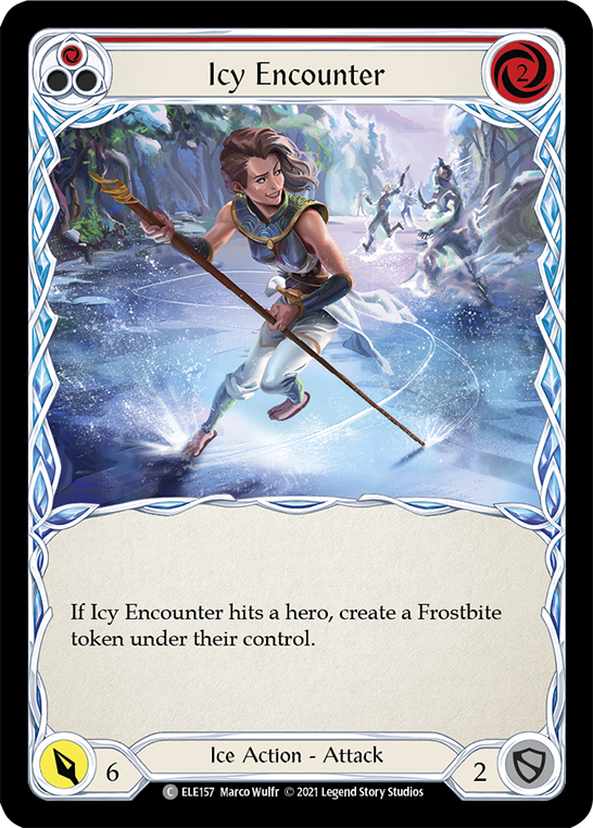 Icy Encounter (Red) [ELE157] 1st Edition Rainbow Foil