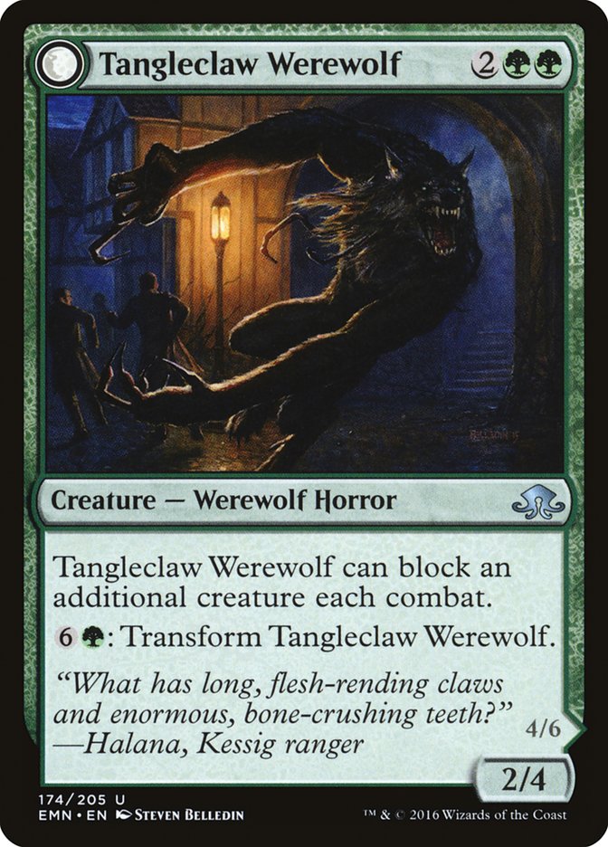 Tangleclaw Werewolf // Fibrous Entangler [Eldritch Moon] (EMN 174)