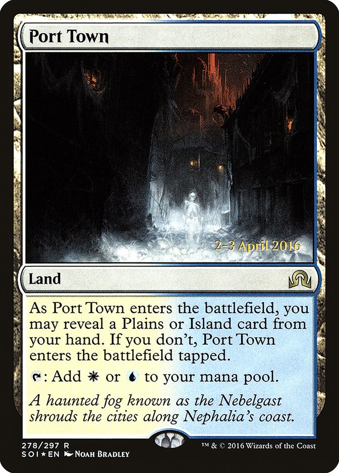 Port Town (Prerelease) [Shadows over Innistrad Prerelease Promos] (PSOI 278S)