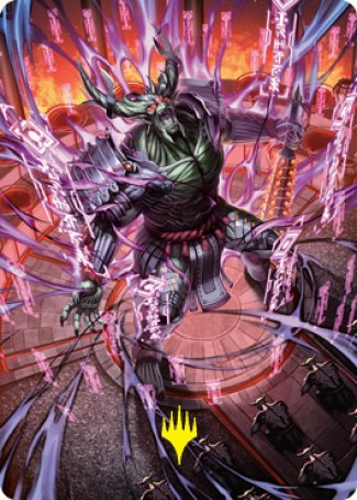 Hidetsugu, Devouring Chaos Art Card (Gold-Stamped Signature) [Kamigawa: Neon Dynasty Art Series] (ANEO 56)