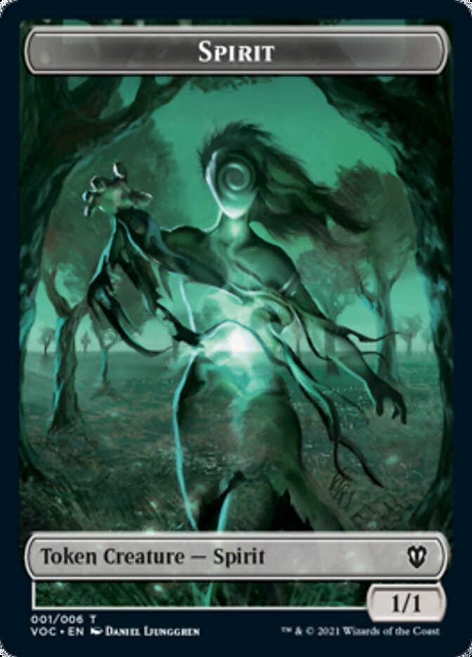Spirit (001) // Spirit (002) Double-sided Token [Innistrad: Crimson Vow Commander Tokens] (TVOC 1)