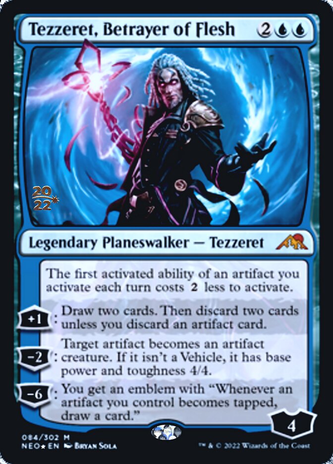 Tezzeret, Betrayer of Flesh [Kamigawa: Neon Dynasty Prerelease Promos] (PNEO 84)