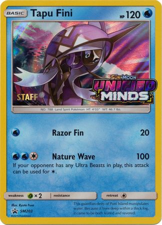 Tapu Fini (Staff Prerelease Promo) (SM203) [Sun & Moon: Black Star Promos]