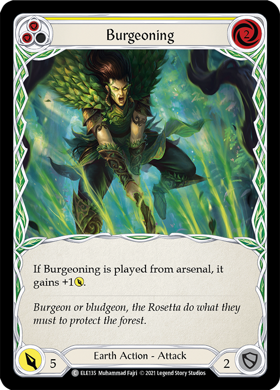 Burgeoning (Yellow) [ELE135] 1st Edition Rainbow Foil