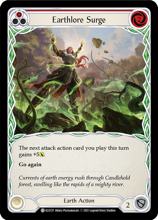 Earthlore Surge (Red) [ELE137] 1st Edition Rainbow Foil