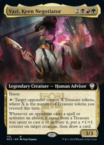 Vazi, Keen Negotiator (Extended Art) [Streets of New Capenna Commander] (NCC 110)