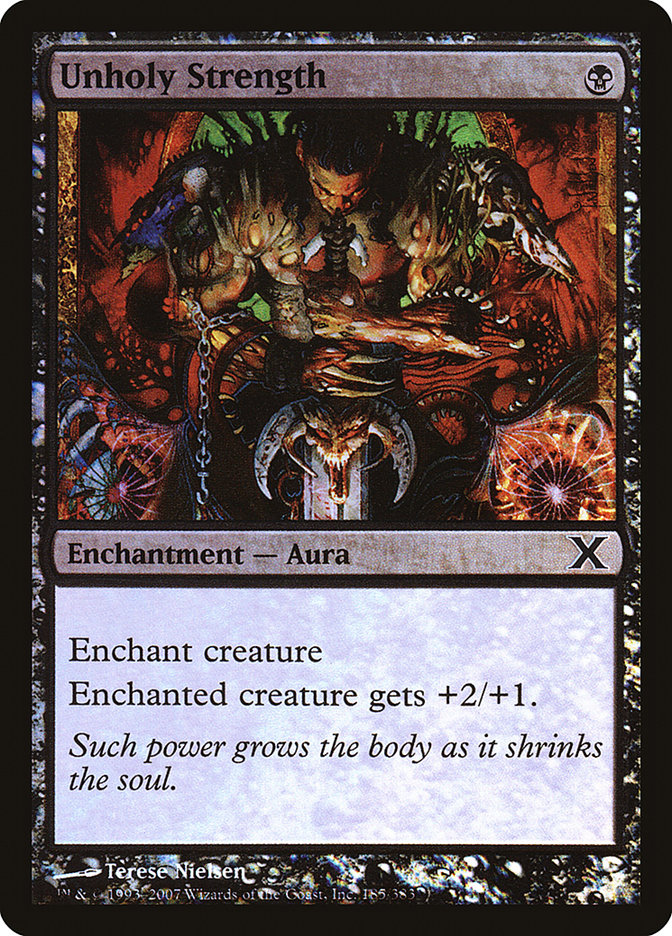 Unholy Strength (Premium Foil) [Tenth Edition] (10E 185)