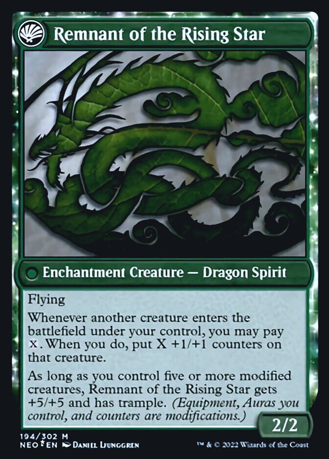 Jugan Defends the Temple // Remnant of the Rising Star [Kamigawa: Neon Dynasty Prerelease Promos] (PNEO 194)
