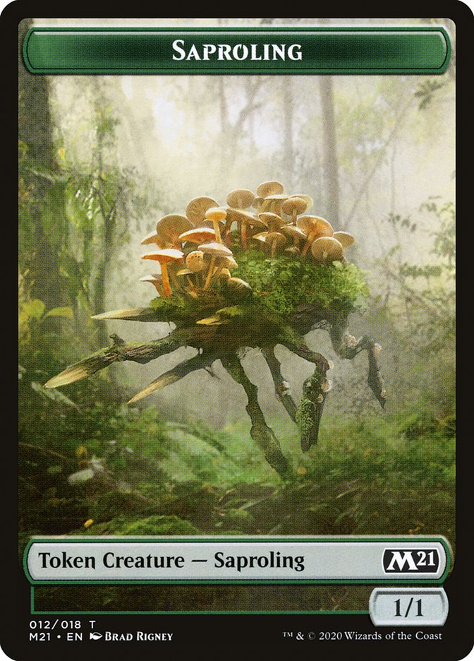 Bird // Saproling Double-sided Token [Core Set 2021 Tokens] (TM21 2)