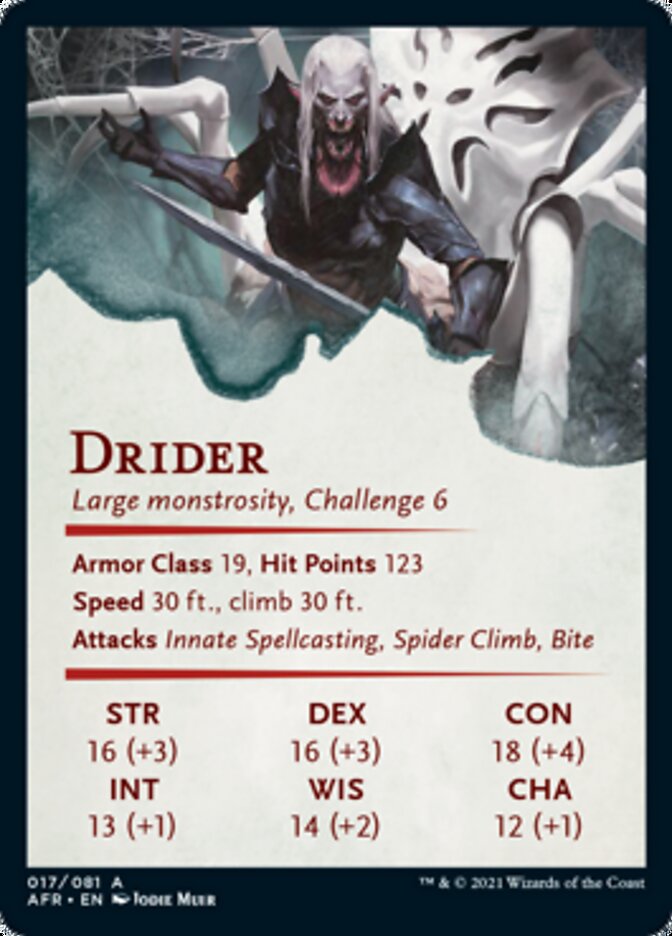 Drider Art Card [Dungeons & Dragons: Adventures in the Forgotten Realms Art Series] (AAFR 17)