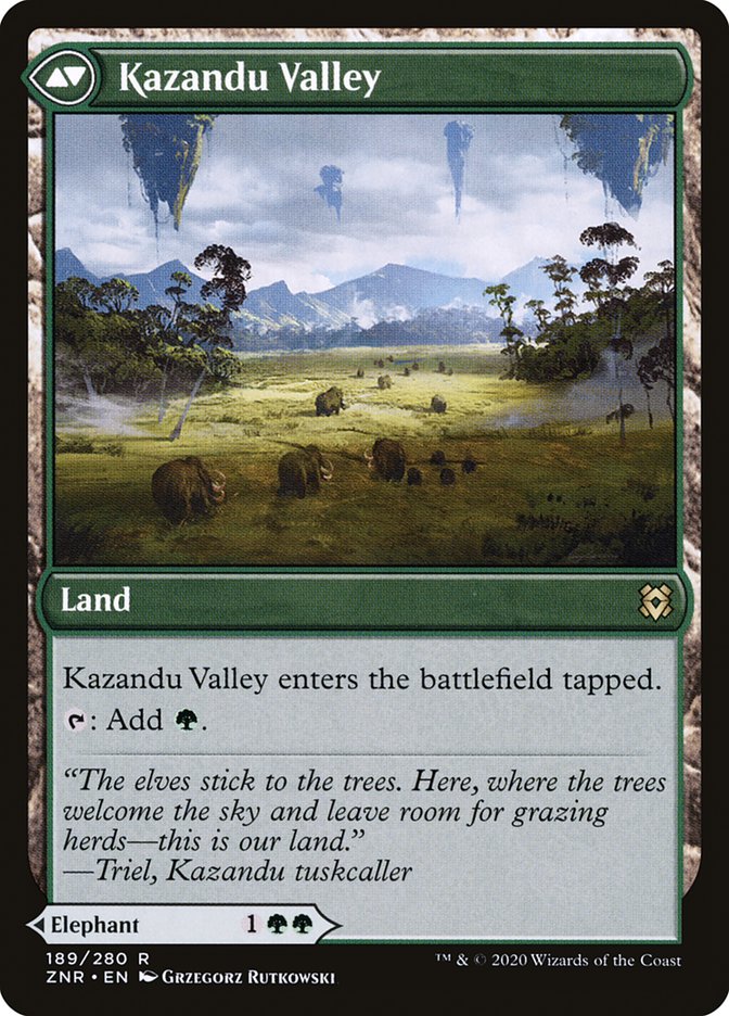 Kazandu Mammoth // Kazandu Valley [Zendikar Rising] (ZNR 189)