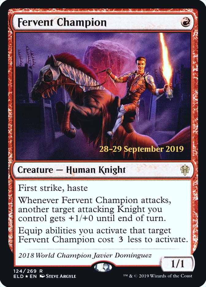 Fervent Champion  [Throne of Eldraine Prerelease Promos] (PELD 124S)
