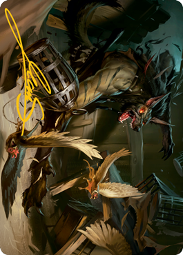 Wing Shredder Art Card (Gold-Stamped Signature) [Innistrad: Midnight Hunt Art Series] (AMID 55)
