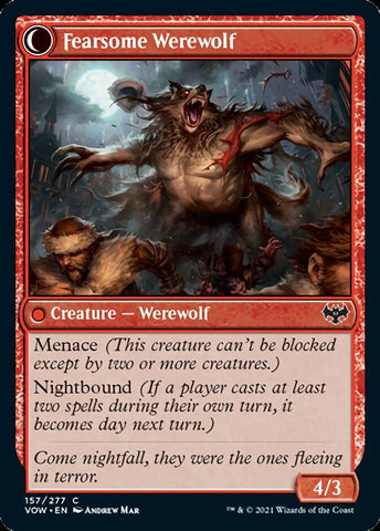 Fearful Villager // Fearsome Werewolf [Innistrad: Crimson Vow] (VOW 157)