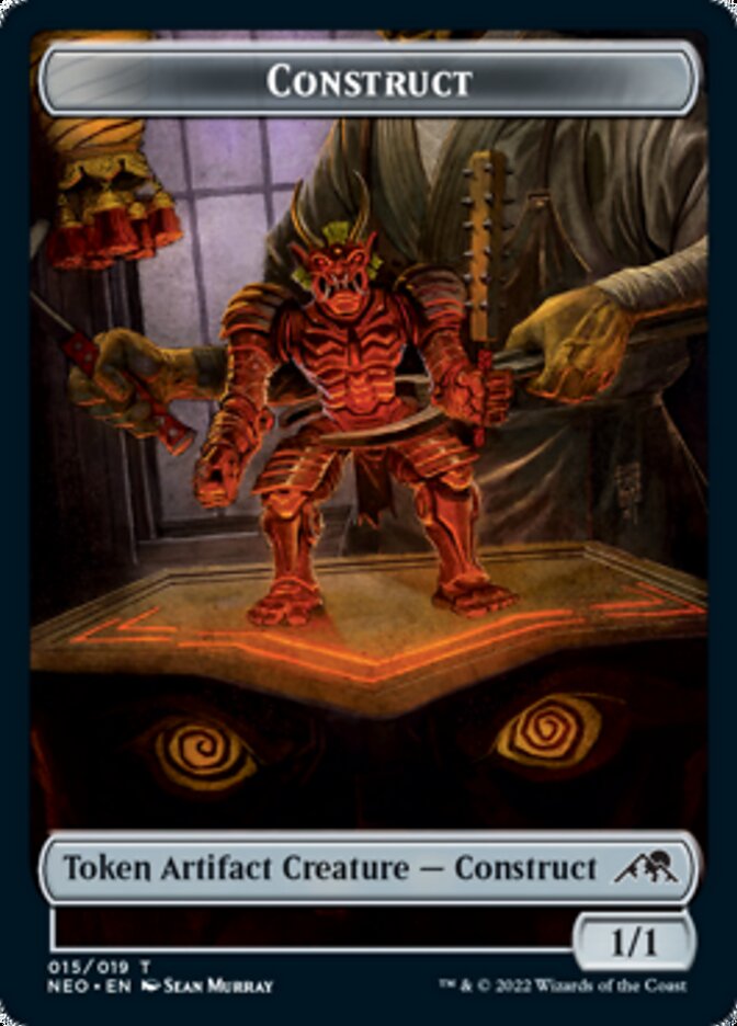 Spirit (002) // Construct (015) Double-sided Token [Kamigawa: Neon Dynasty Tokens] (TNEO 2)