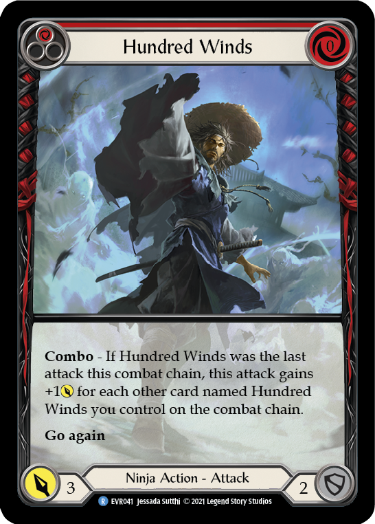 Hundred Winds (Red) [EVR041] 1st Edition Extended Art Rainbow Foil