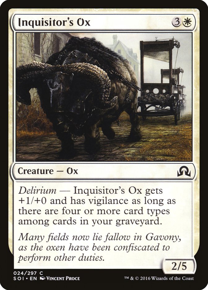 Inquisitor's Ox [Shadows over Innistrad] (SOI 24)
