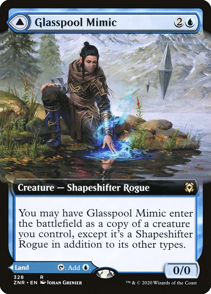 Glasspool Mimic // Glasspool Shore (Extended Art) [Zendikar Rising] (ZNR 328)