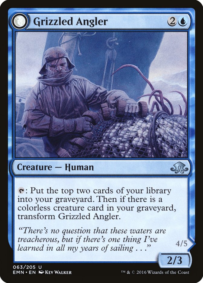 Grizzled Angler // Grisly Anglerfish [Eldritch Moon] (EMN 63)