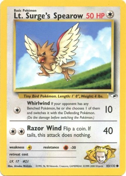 Lt. Surge's Spearow (83/132) [Gym Heroes]