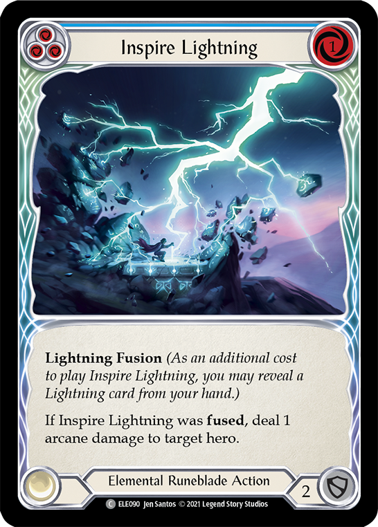 Inspire Lightning (Blue) [ELE090] 1st Edition Rainbow Foil