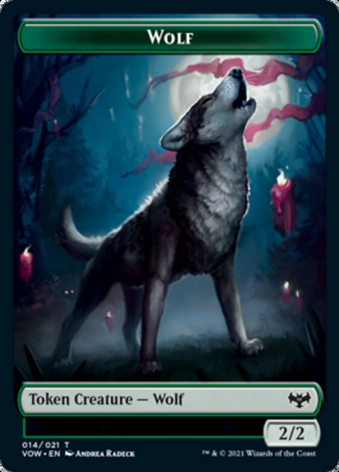 Human (001) // Wolf (014) Double-sided Token [Innistrad: Crimson Vow Tokens] (TVOW 1)