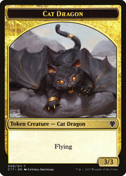 Cat Dragon // Dragon (007) Double-sided Token [Commander 2017 Tokens] (TC17 9)