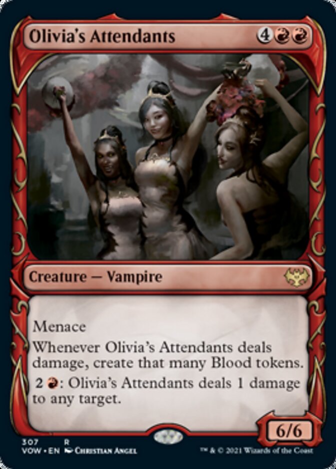 Olivia's Attendants (Showcase Fang Frame) [Innistrad: Crimson Vow] (VOW 307)