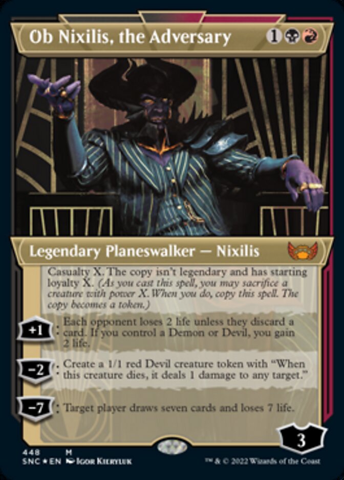 Ob Nixilis, the Adversary (Showcase Art Deco Foil Etched) (SNC 448)