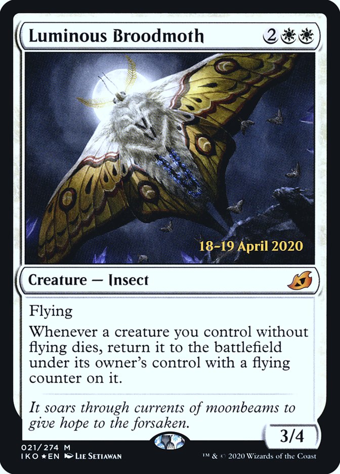 Luminous Broodmoth  [Ikoria: Lair of Behemoths Prerelease Promos] (PIKO 21S)