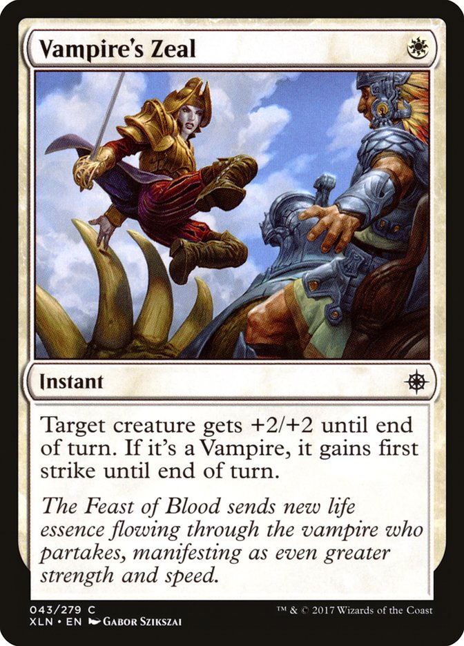 Vampire's Zeal [Ixalan] (XLN 43)
