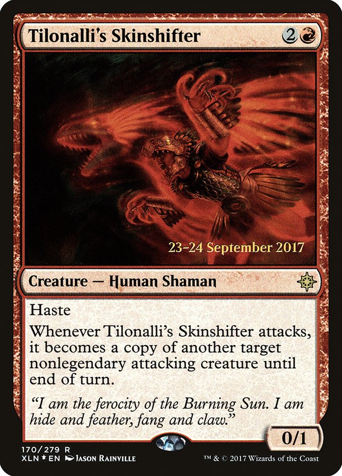Tilonalli's Skinshifter  (Prerelease) [Ixalan Prerelease Promos] (PXLN 170S)
