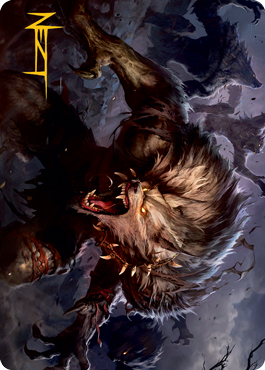 Village Reavers Art Card (Gold-Stamped Signature) [Innistrad: Midnight Hunt Art Series] (AMID 45)